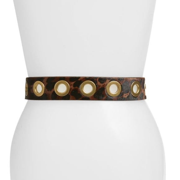 All Saints Genuine Calf Hair Grommet Belt - Picture 2 of 10